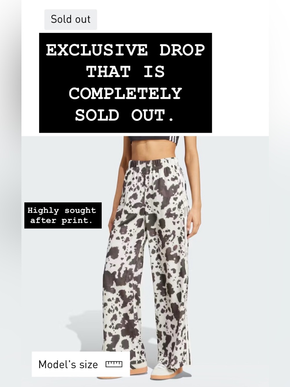 BRAND NEW ADIDAS ORIGINALS PRINTED SATIN WIDE LEG PANTS. $95 RETAIL. SOLD OUT. - Picture 3 of 14